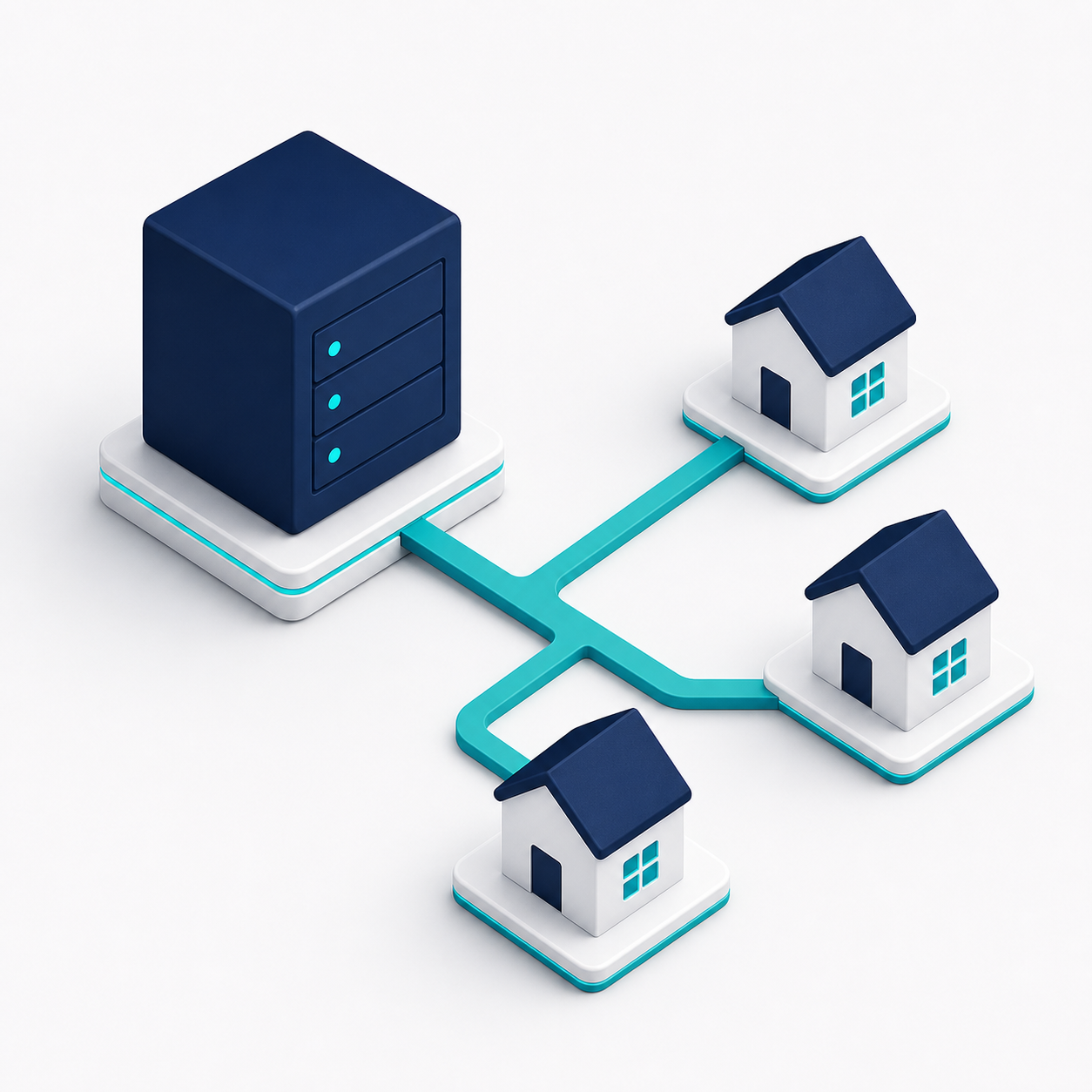 Virtual server connected to residential network endpoints